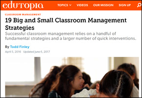 SSI Classroom Management Website Image Edutopia Classroom Strategies