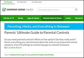 SSI Cyber Bullying Website Image Common Sense Media Parental Controls