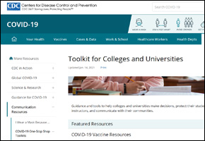 RES Pandemic COVID-19 Website Image CDC Toolkit College