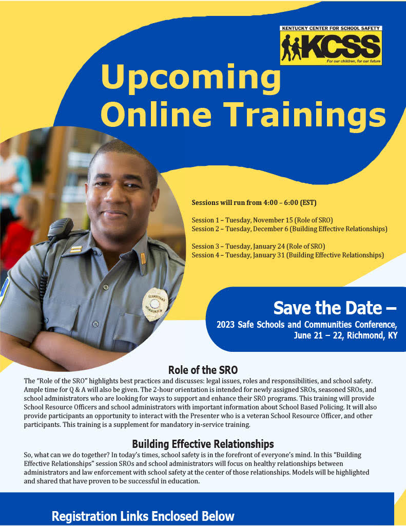 KCSS Online Trainings Announcement 2022 SRO Building Effective Relationships
