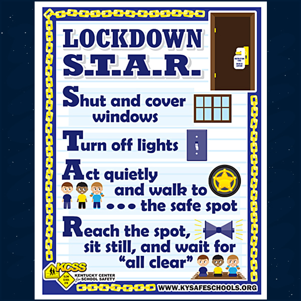 KY Safe Schools Week 2023 Lockdown Workbook Lockdown Star Poster
