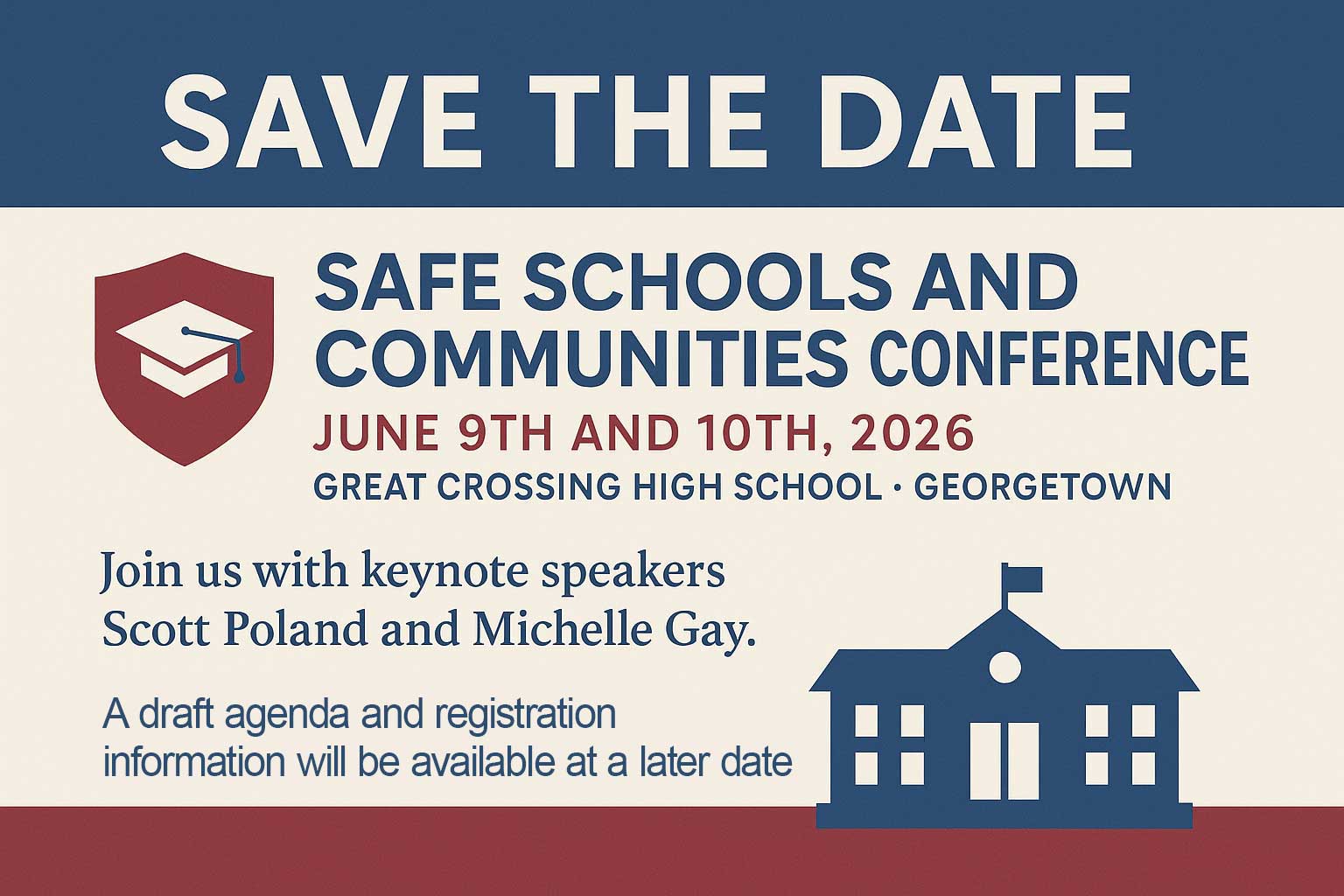 Safe Schools and Communities Conference Save the Date 2026