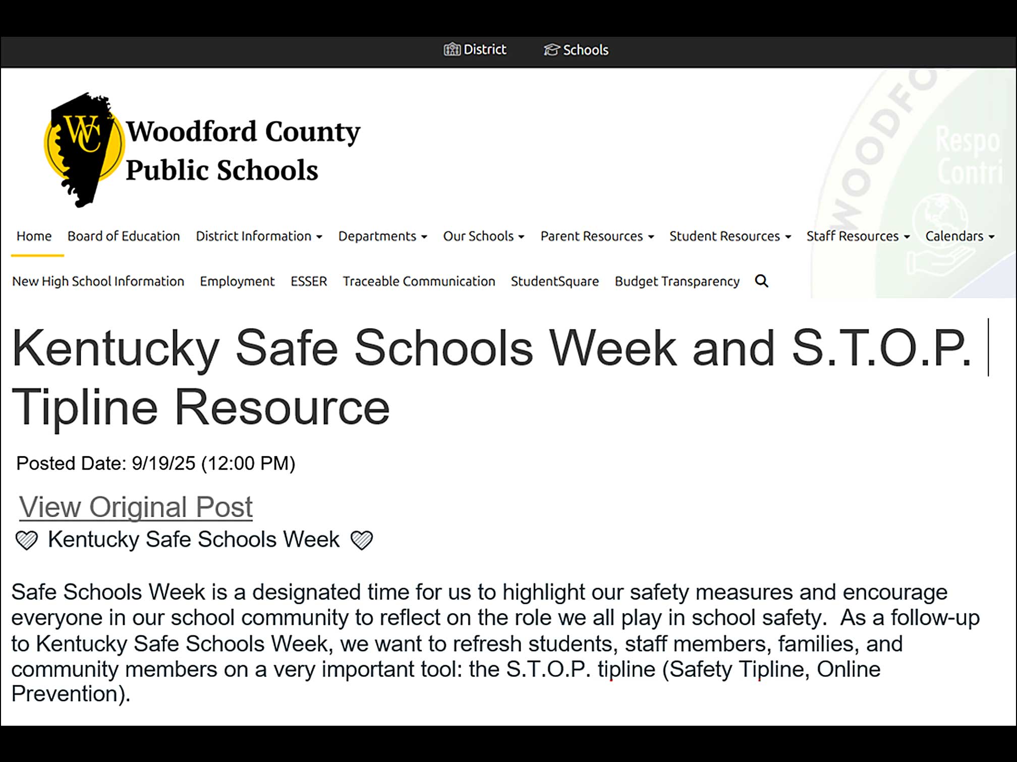 KY Safe Schools Week 2025 Photo Highlights Woodford County