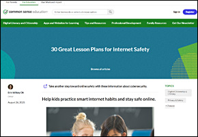 Common Sense Education 30 Great Lesson Plans for Internet Safety
