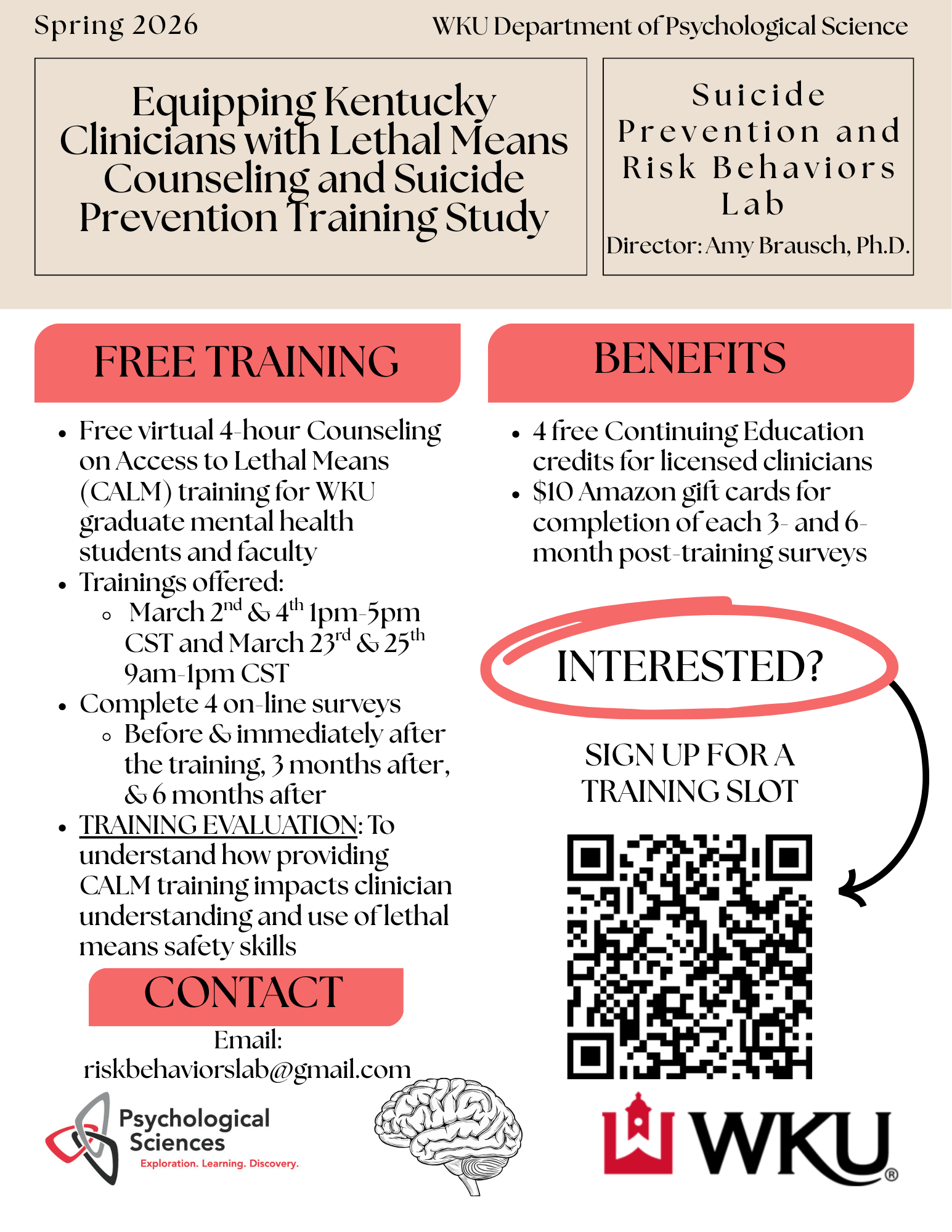Equipping KY Clinicians with Lethal Means Counseling and Suicide Prevention Training Study