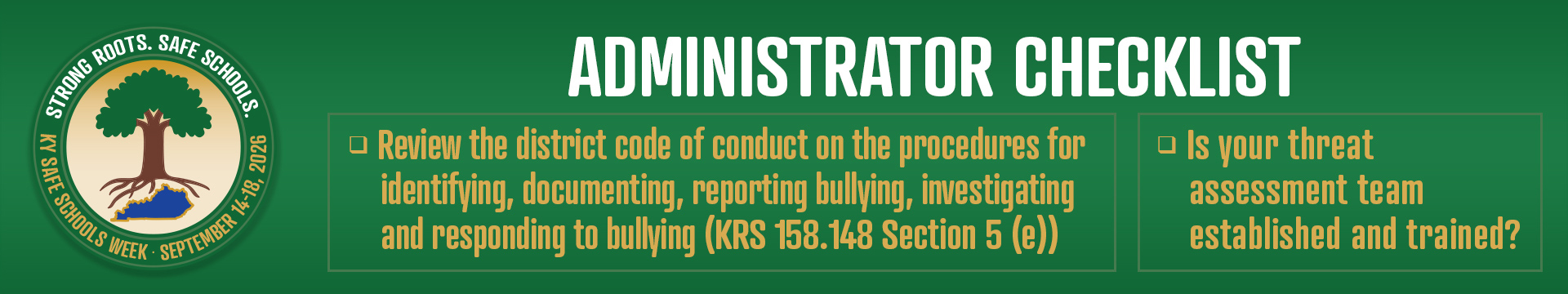 KY Safe Schools Week Administrator Checklist