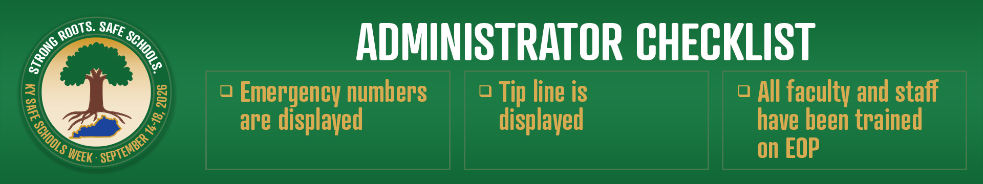 KY Safe Schools Week Administrator Checklist