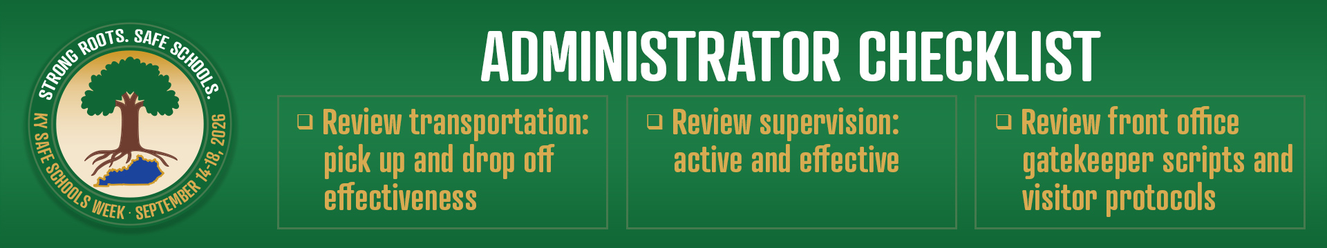 KY Safe Schools Week Administrator Checklist