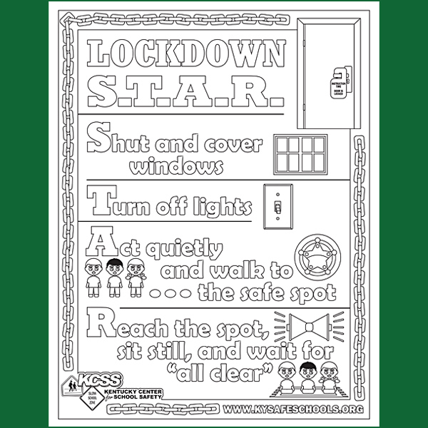 KY Safe Schools Week Lockdown Coloring Page