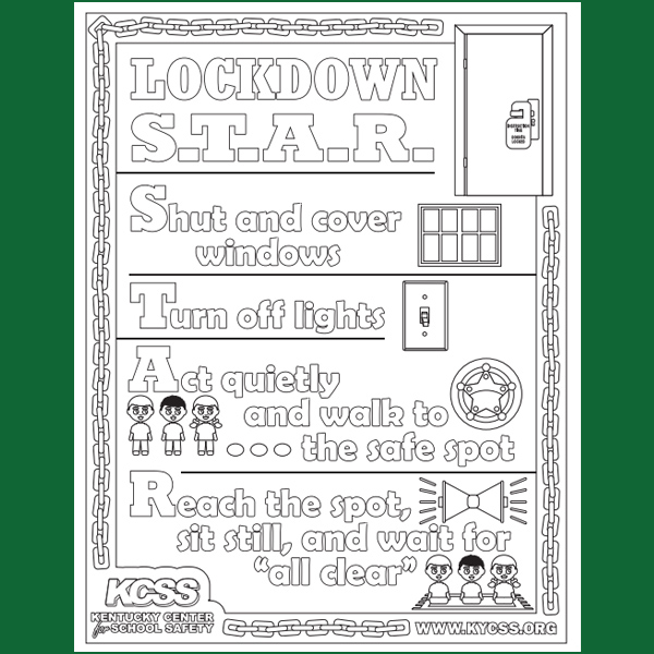 KY Safe Schools Week Lockdown Coloring Page