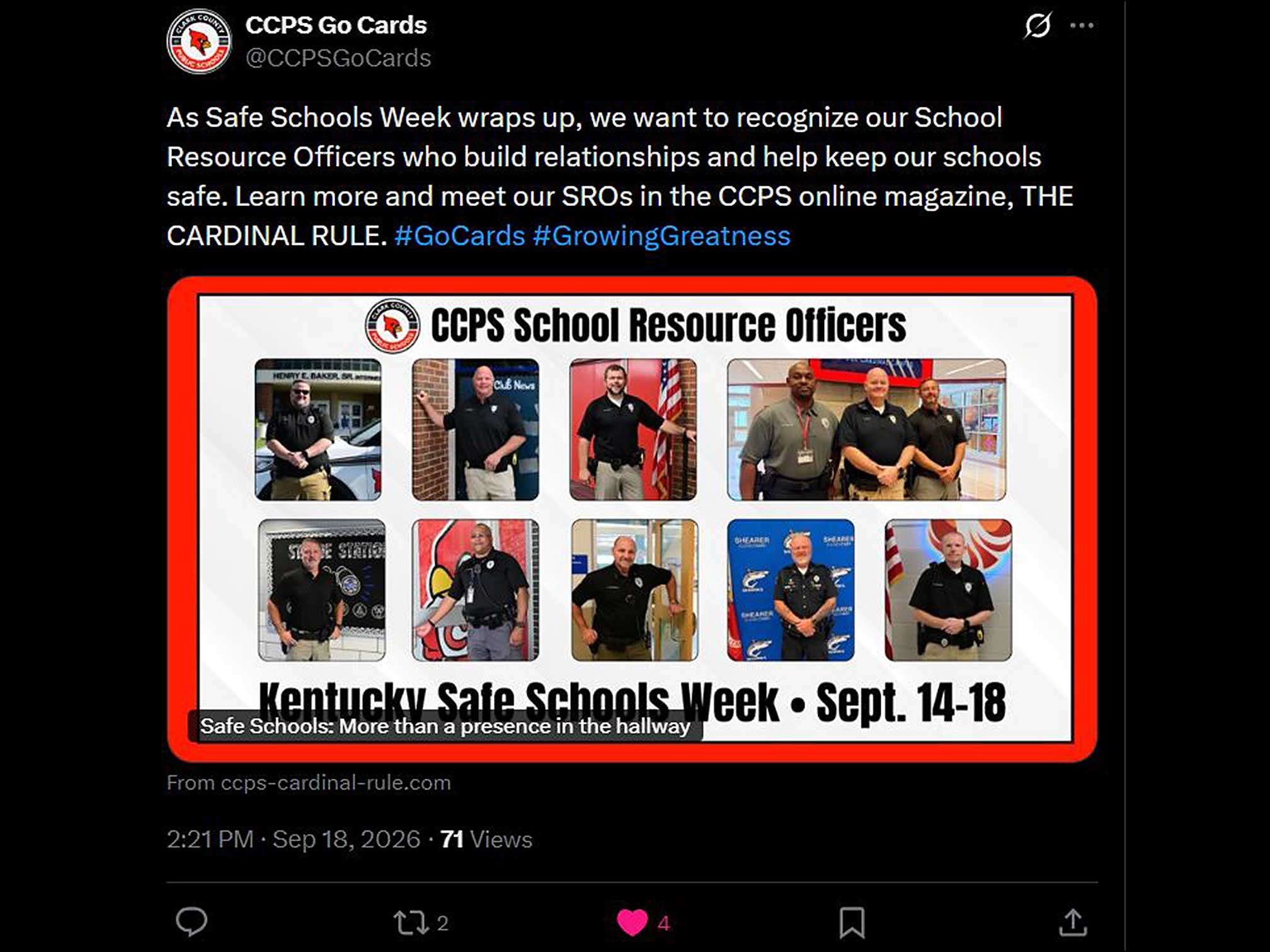 KY Safe Schools Week 2026 Photo Highlight Clark County Schools