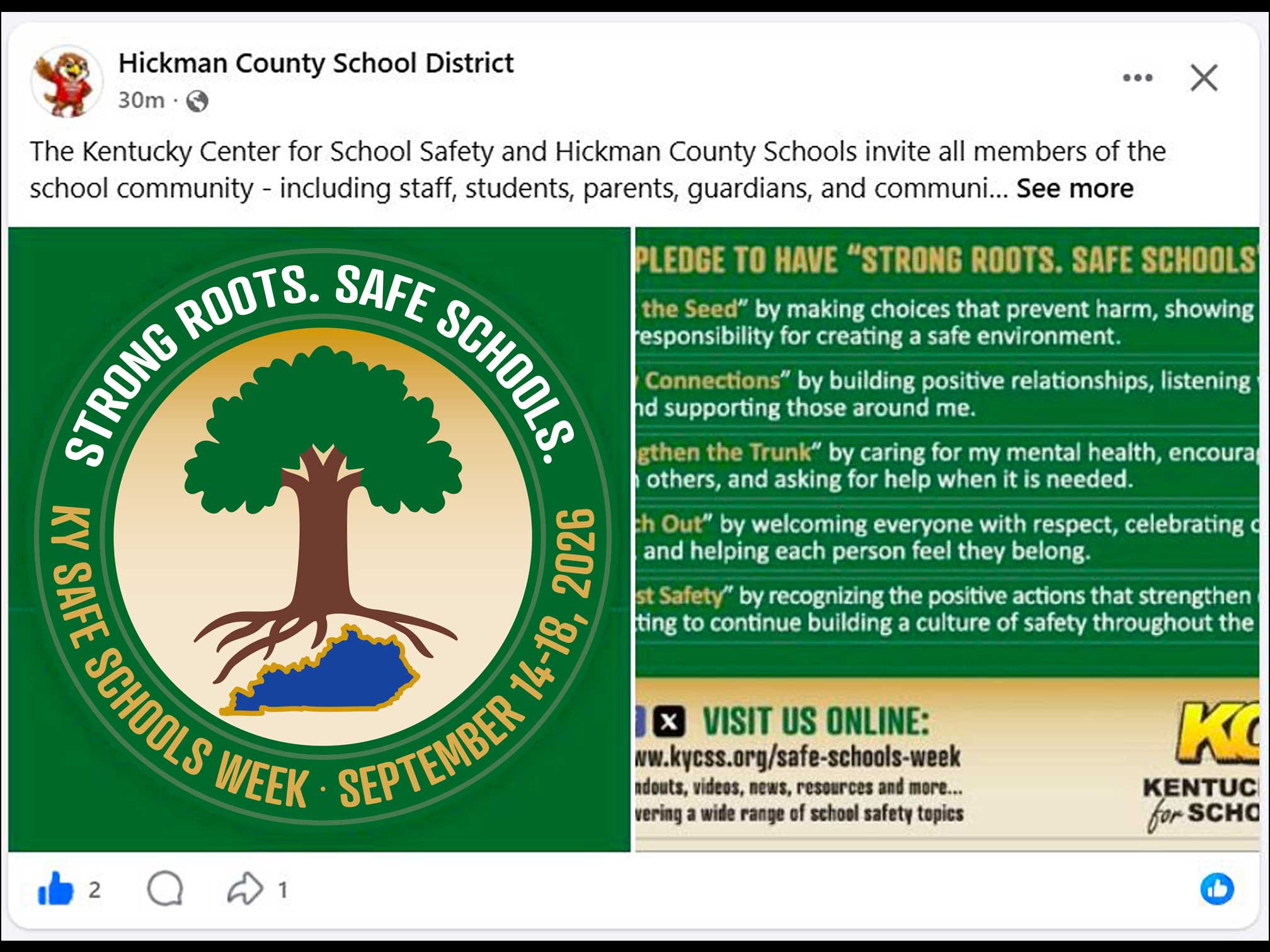 KY Safe Schools Week 2026 Photo Highlight Hickman County Schools