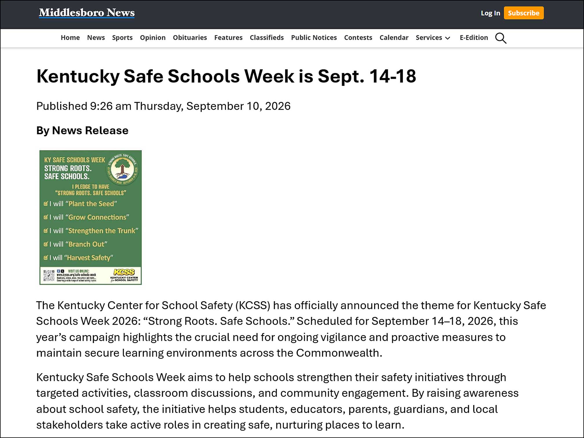 KY Safe Schools Week 2026 Photo Highlight Middlesboro News