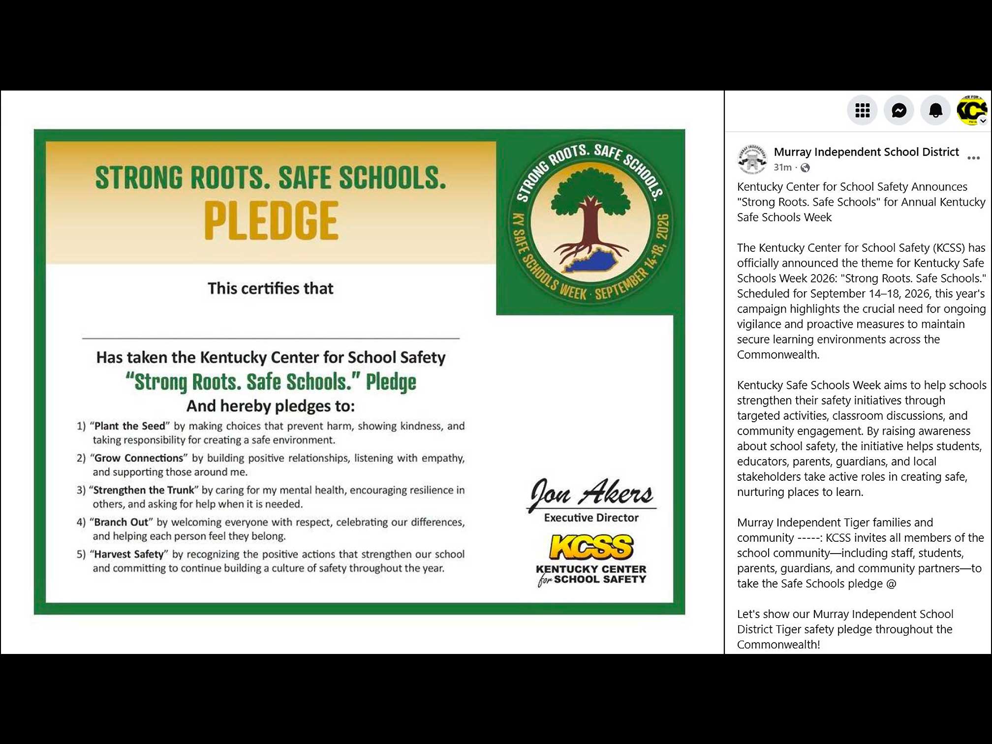 KY Safe Schools Week 2026 Photo Highlight Murray Independent Schools